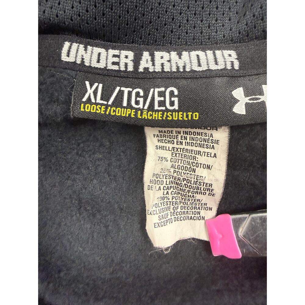 Under Armour Zip Hoodie Sweatshirt Fleece Athletic Black READ Size XL - Picture 9 of 11